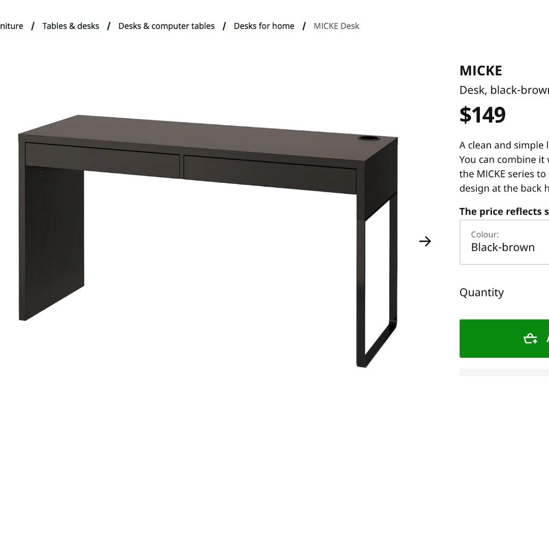 Ikea Computer Desk Black Brown 142 50 Cm 80 New 100 Furniture