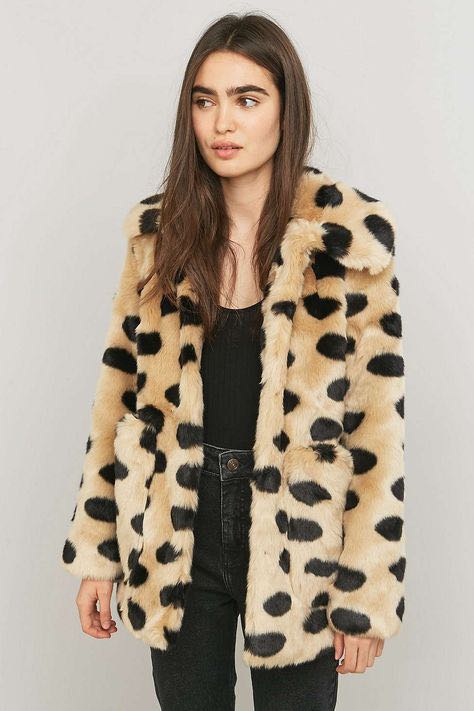 Trina turk leopard faux fur coat hot sale