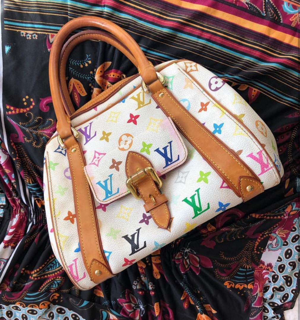 Louis Vuitton White Monogram Multicolore Canvas Priscilla Bag