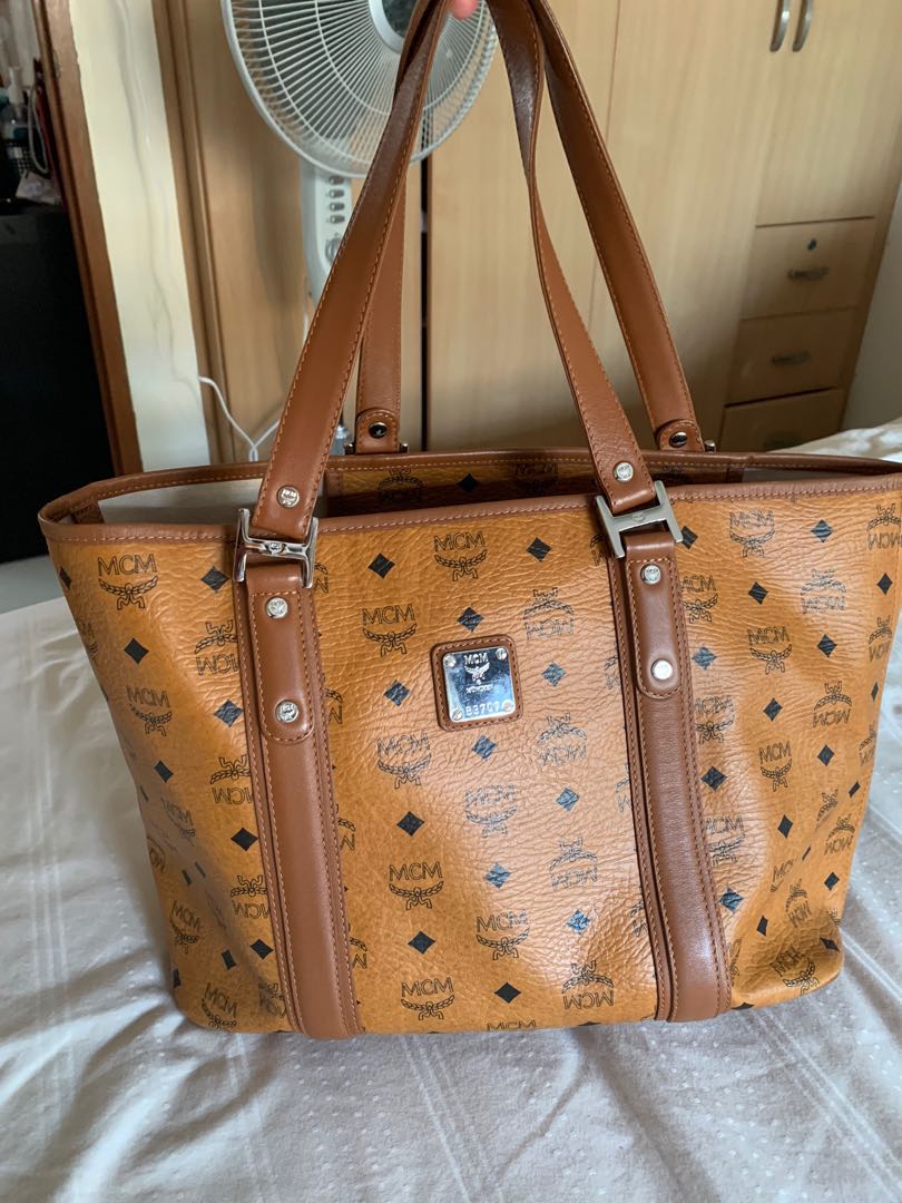 MCM COGNAC VISETOS TOTE BAG Luxury Bags Wallets on Carousell