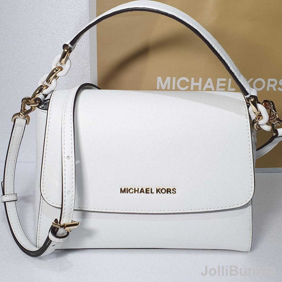 white leather michael kors purse