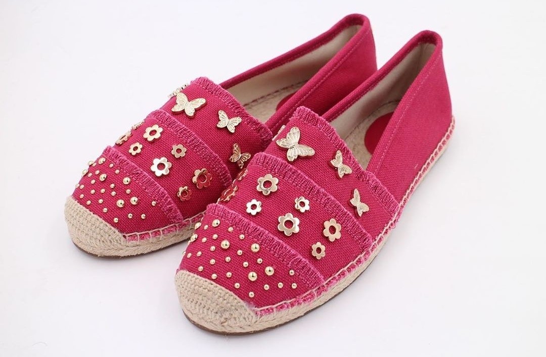 Michael Kors Tibby Slip On Canvas Pink 6 7 8 9 Fesyen Wanita