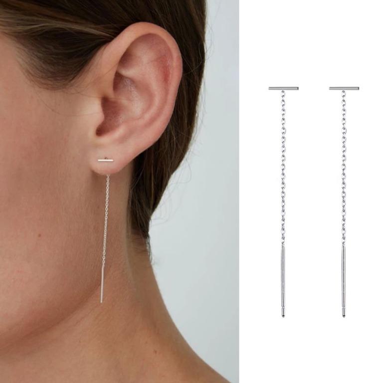 Long thread earrings hotsell