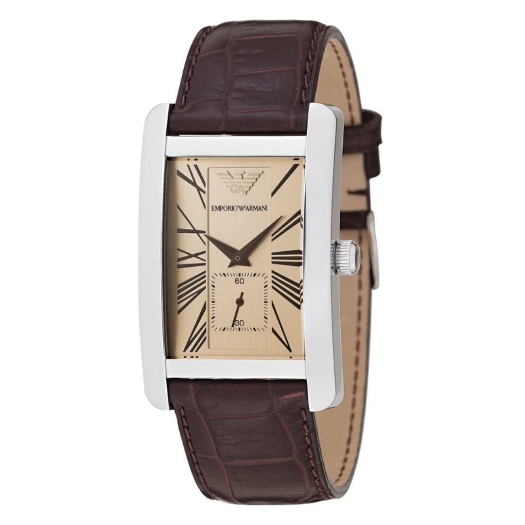 armani ladies watch brown leather strap