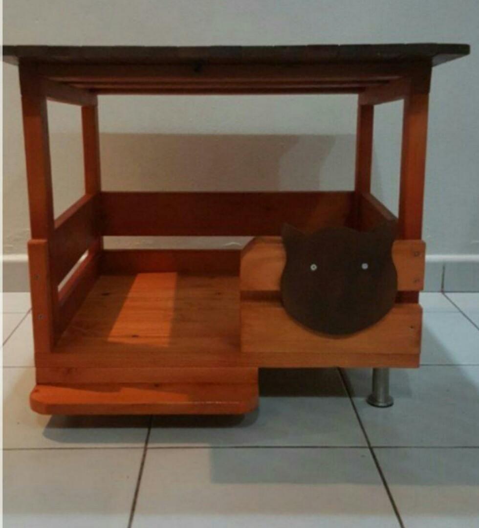 Brand New 100 Diy Handmade Wooden Cat House Cat Condo Cat Bed Pet Bed Dog Bed Dog House With Rooftop Metal Legs Pls Read For Full Details Pet Supplies For Small Animals Pet Accessories On Carousell