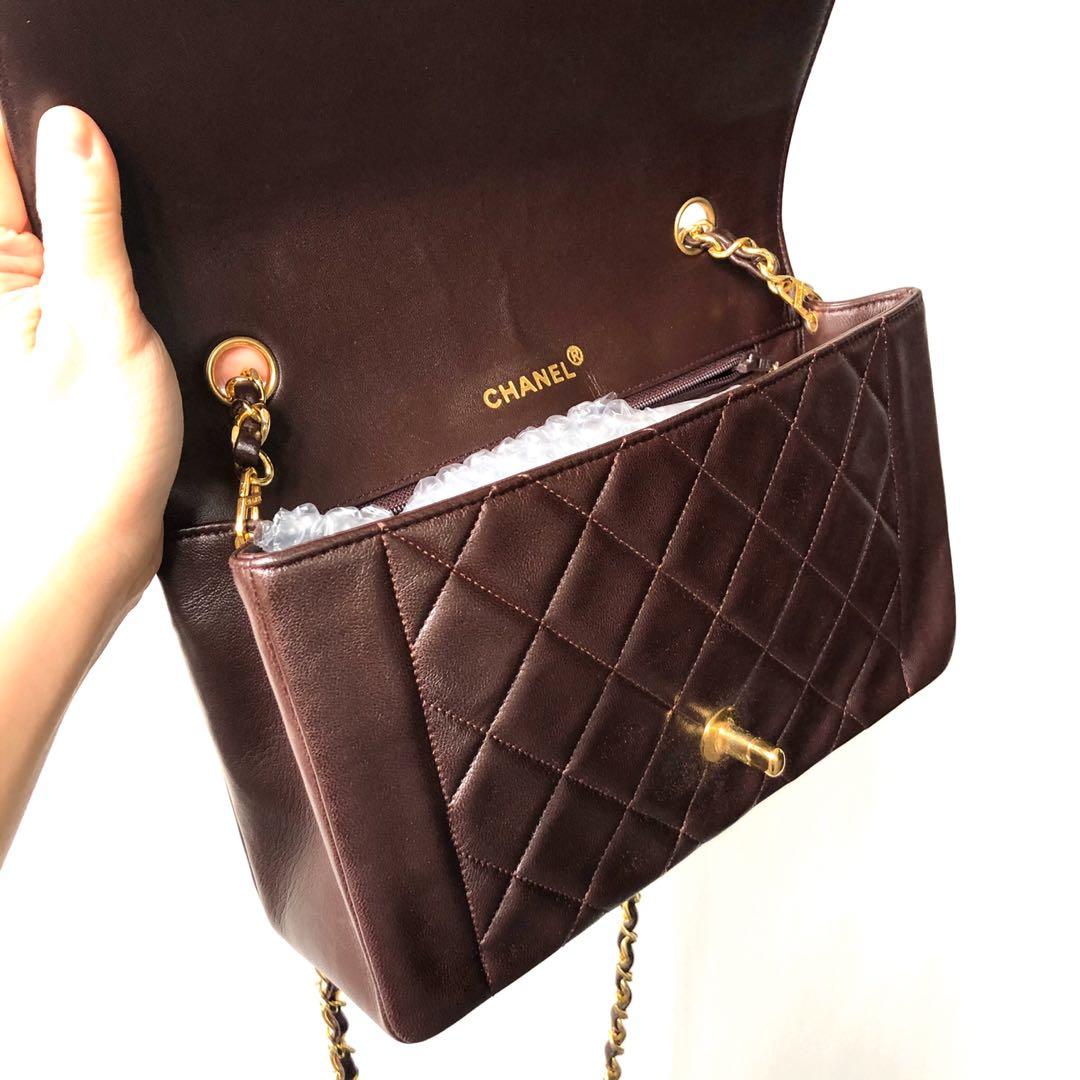 SOLD BEFORE LISTING ON CAROU: Authentic Chanel 10 Inch Brown Diana