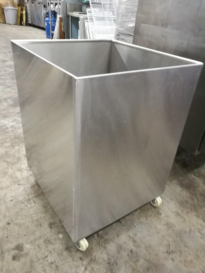 Stainless steel trash bin with wheel, Furniture & Home Living, Cleaning