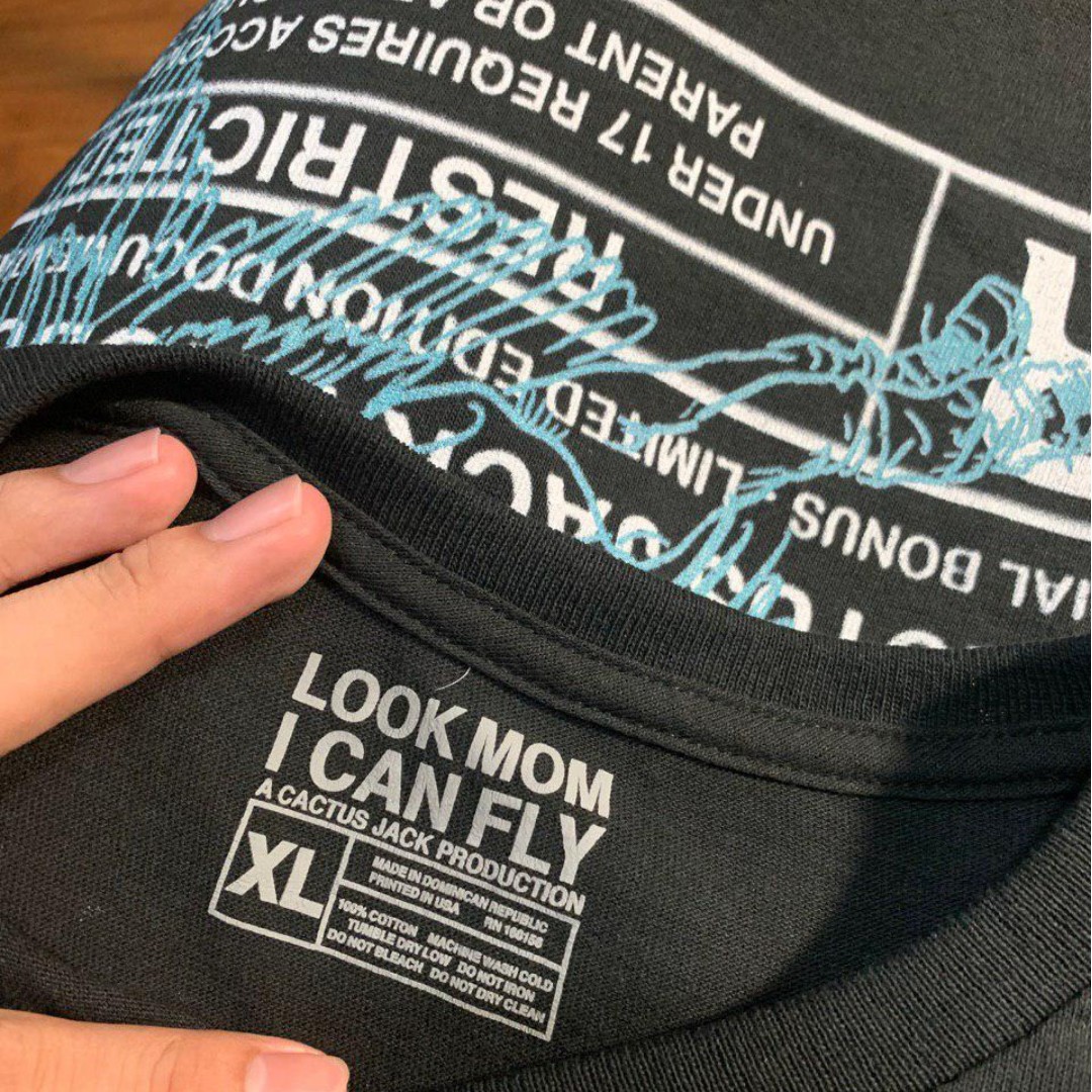 Travis Scott Look Mom I Can Fly Festival Tee Black Men's - FW18 - US