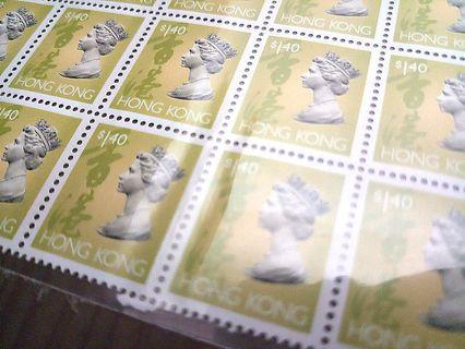 (1997) 香港英女皇郵票半版《50個》-$1.4(可用)