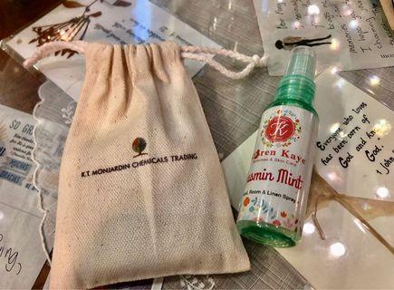 Hand sanitizer / Room & linen spray 50mL with customized pouch
