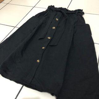 Black Button Skirt