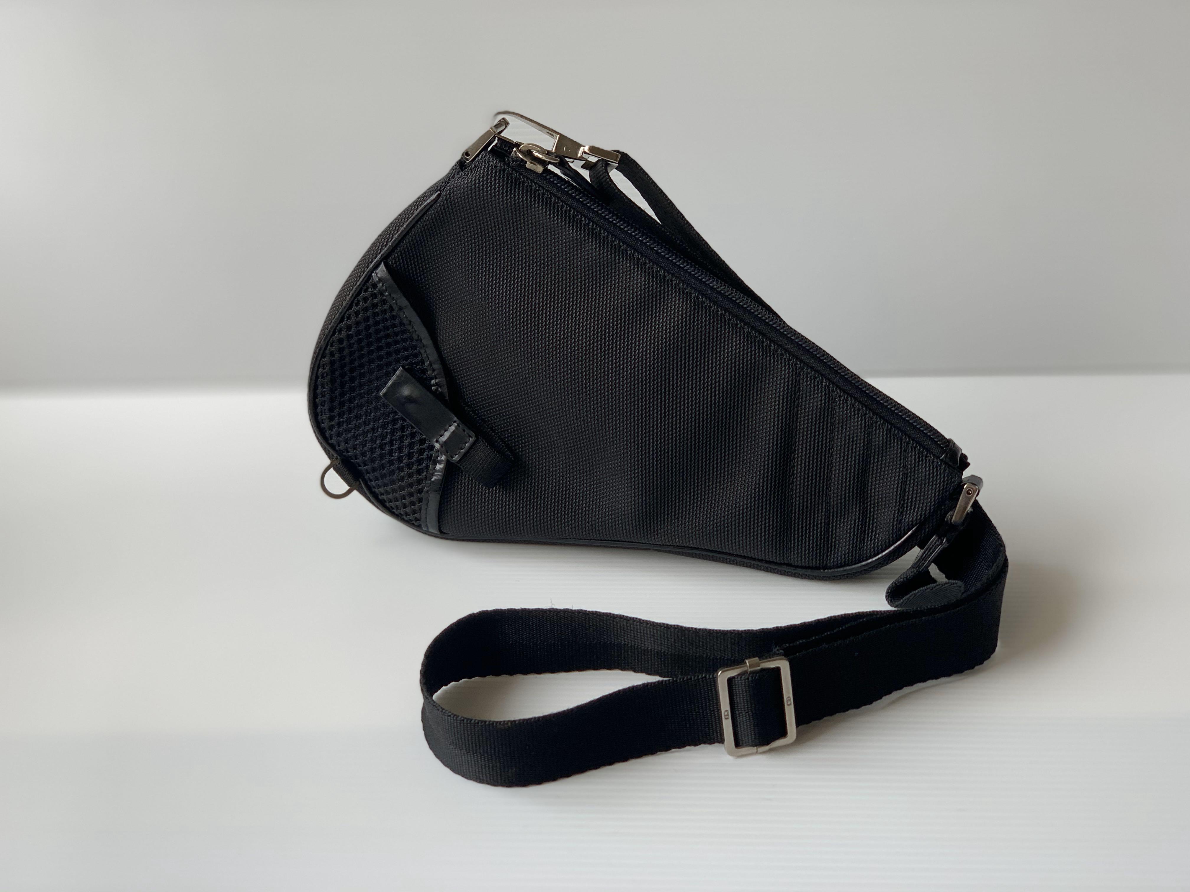Authentic Dior Sport Mini Saddle Denim Canvas Sling Bag