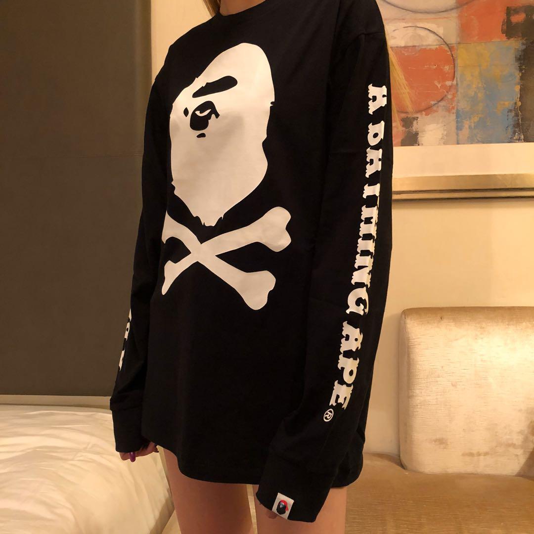 A BATHING たより APE APE CROSSBONE LS T サイズS 白