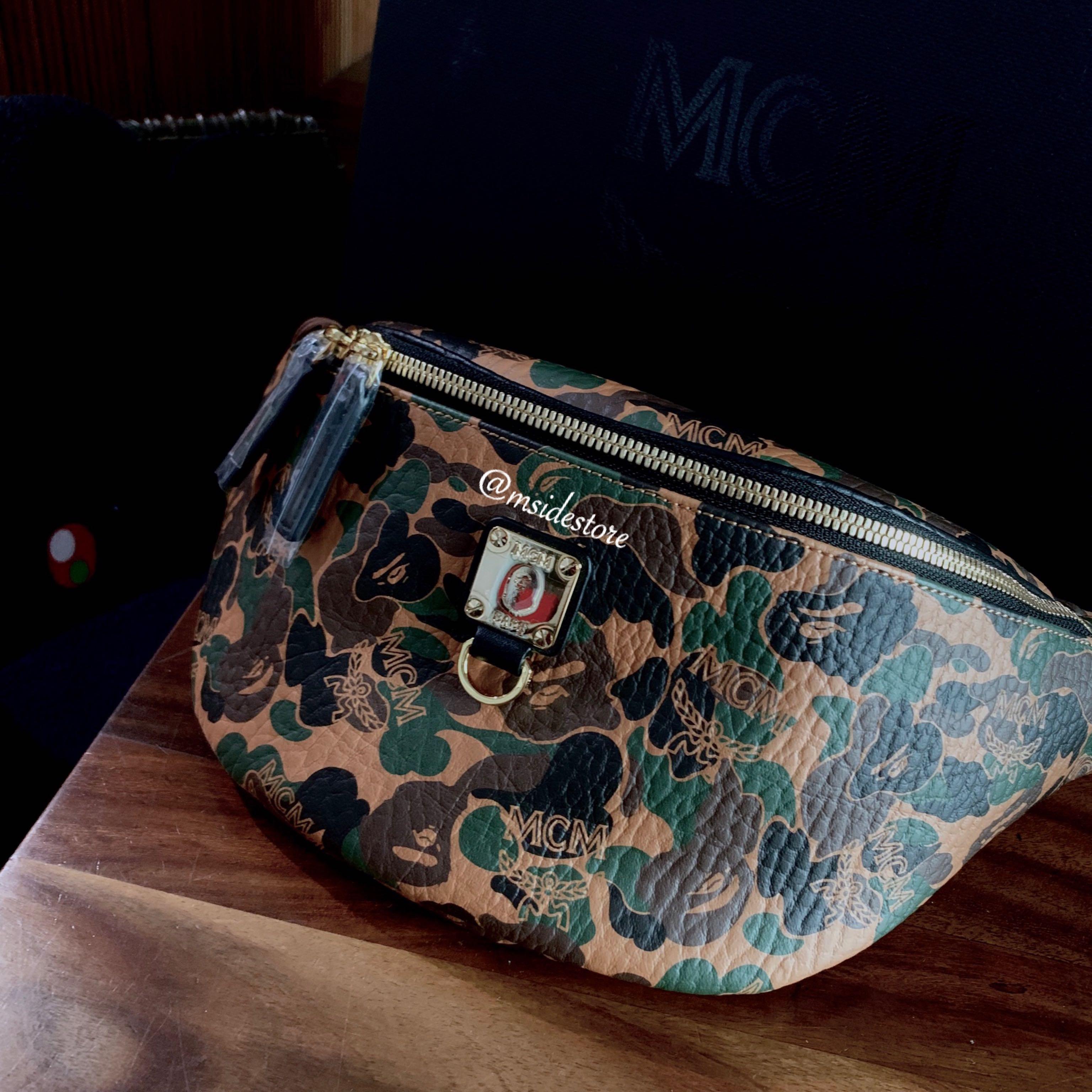 Bape, Bags, Bape X Mcm Stark Beltbag Medium Visetos Camo