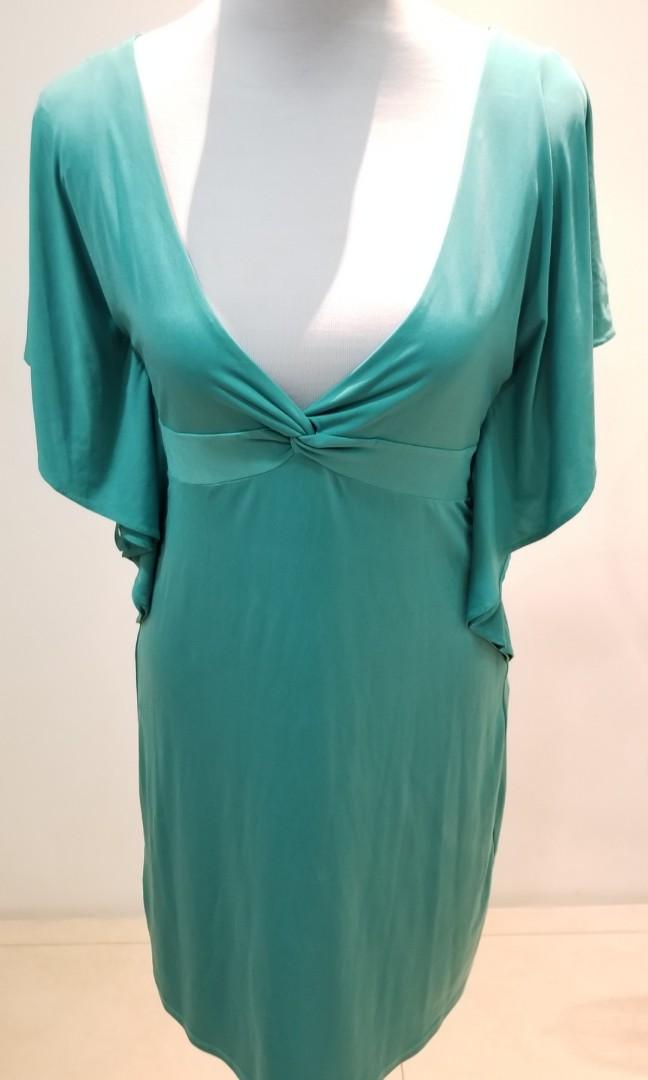 bcbg plunging teal dress (Category: Dresses) located in Quezon City. Submitted by krista_closet (Listing ID 261029411, Image 2). Description: worn once.