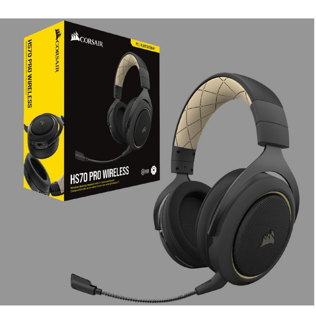 Corsair HS70 PRO WIRELESS Gaming Headset Cream Audio