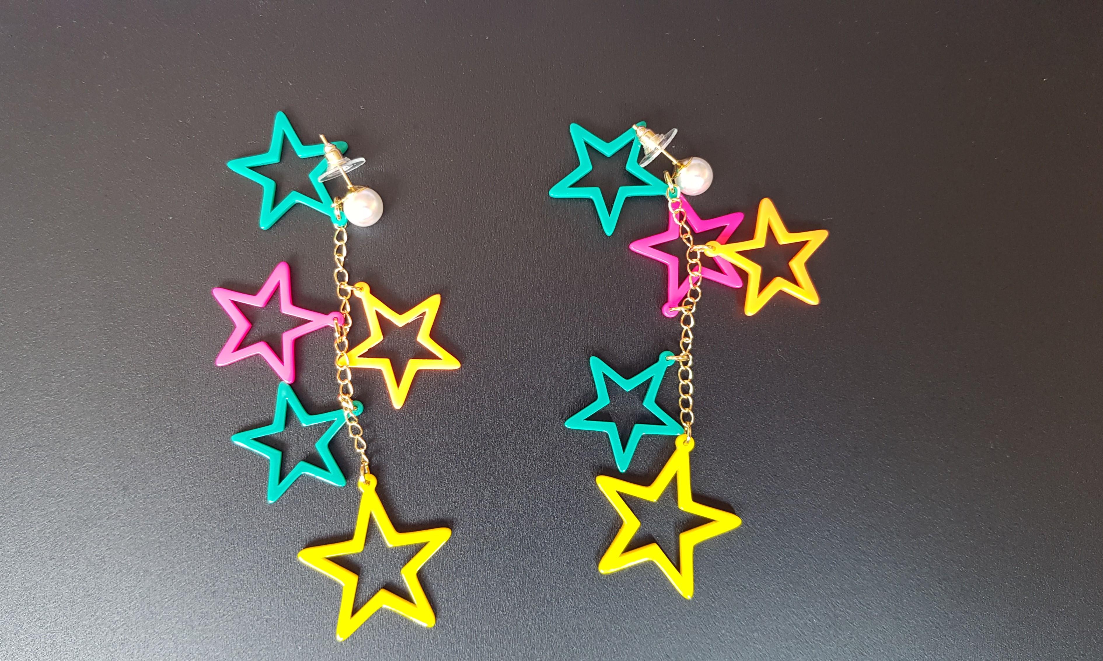 Neon star earrings best sale