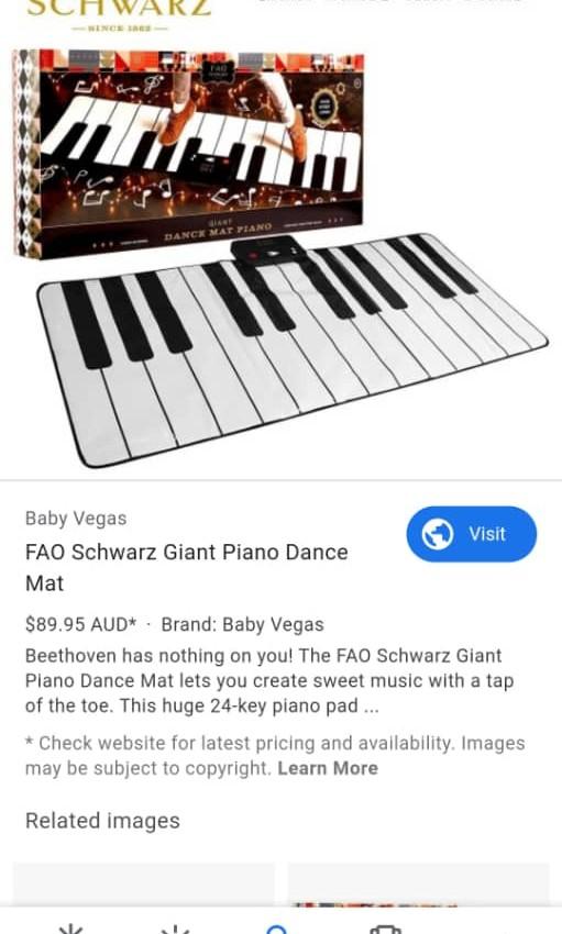 FAO schwarz Giant Piano Dance Mat, Hobbies & Toys, Music & Media