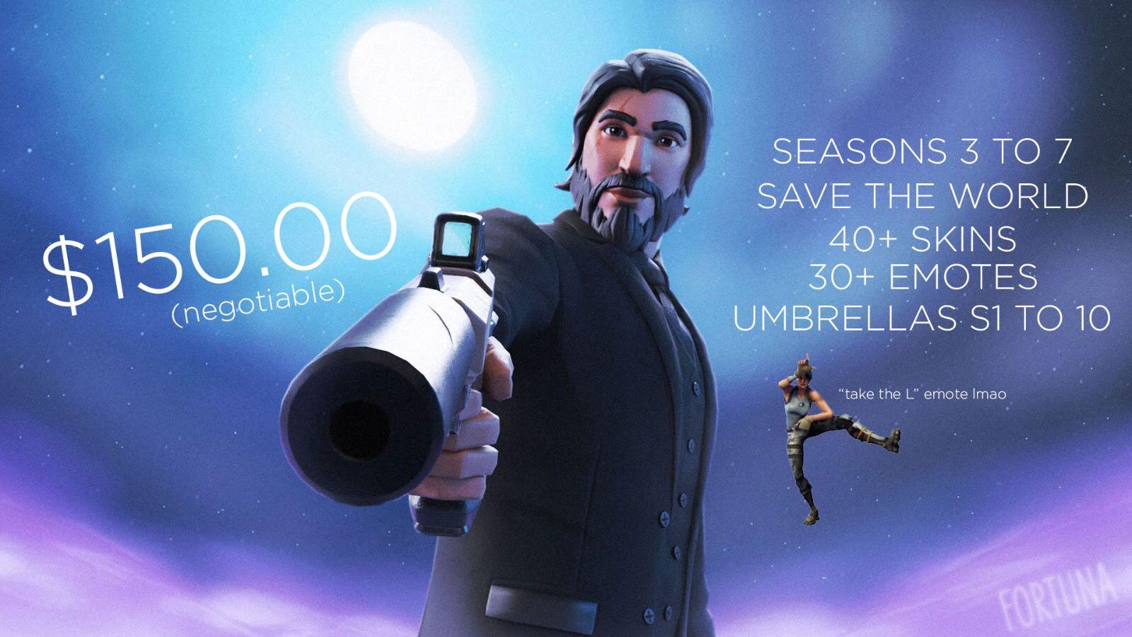 Fortnite Account John Wick Save The World Seasons 3 7 Toys Games Video Gaming In Game Products On Carousell