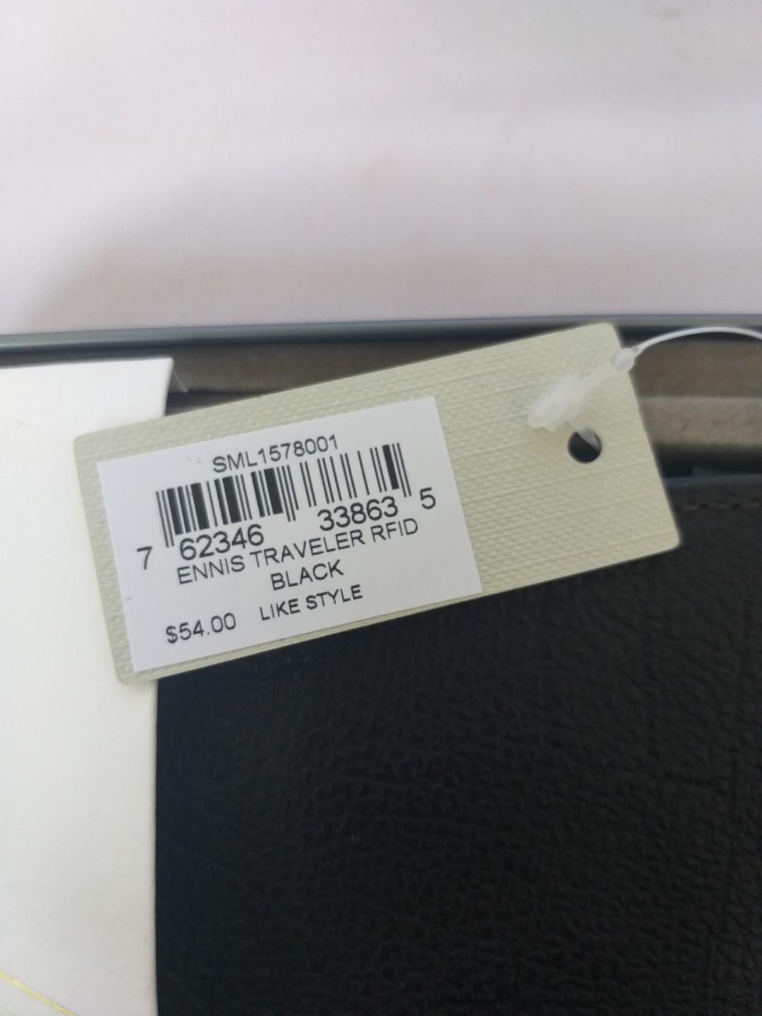 Fossil Ennis RFID Traveler Wallet Black SML 1578001