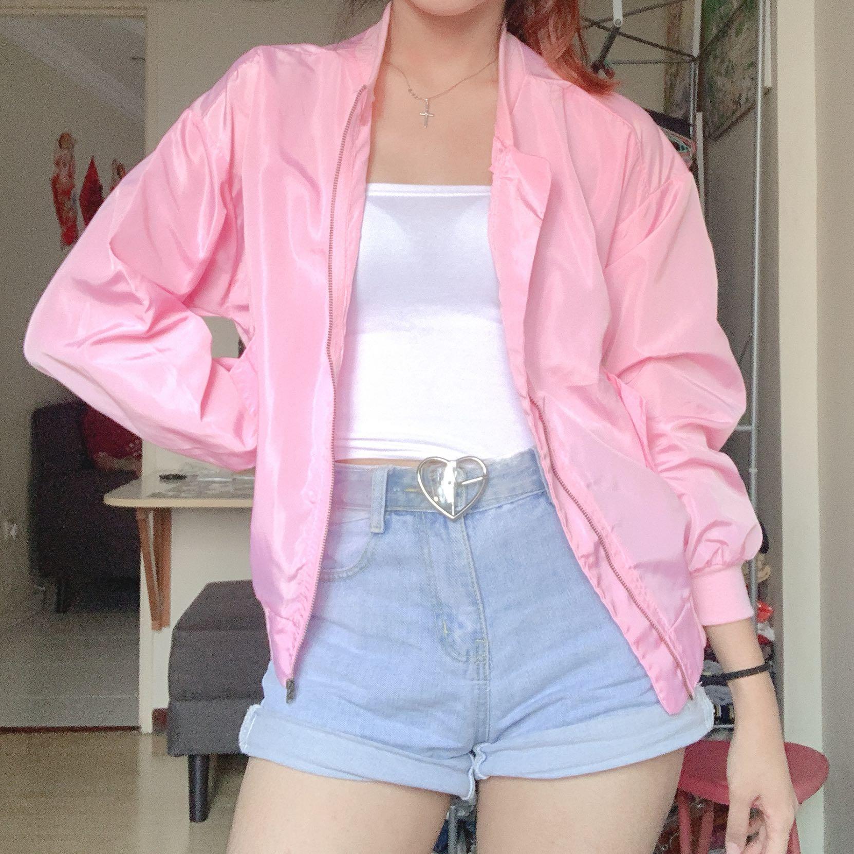 bubblegum pink bomber jacket