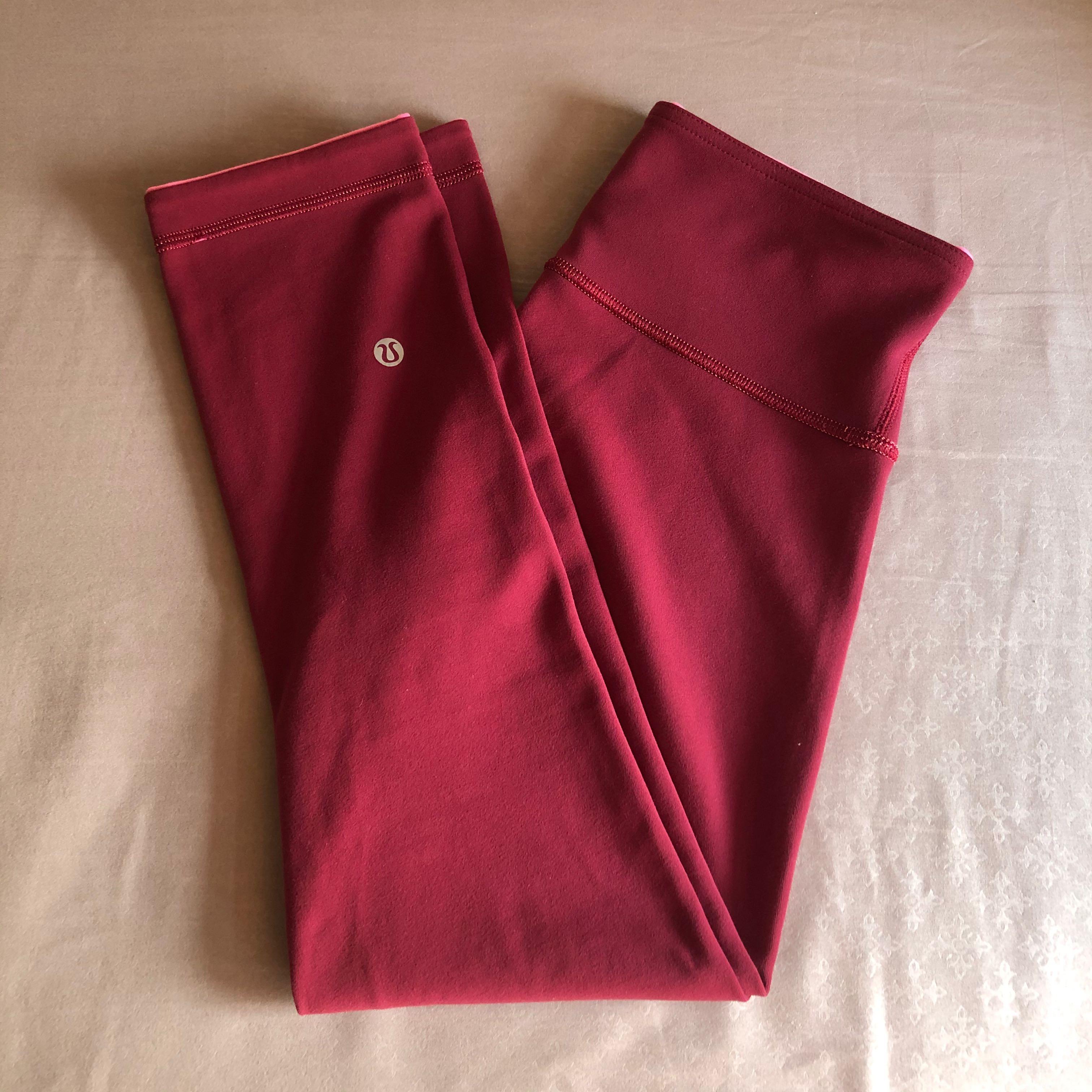 crop leggings maroon 