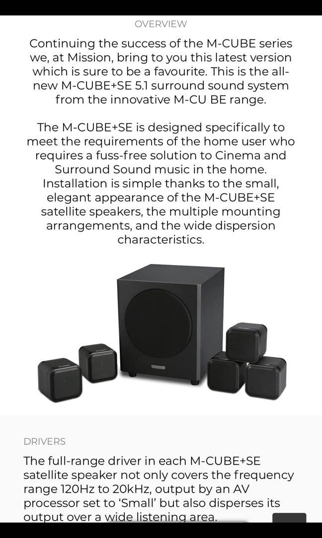 MISSION MCUBE 5.1 Speaker Set White Black 549