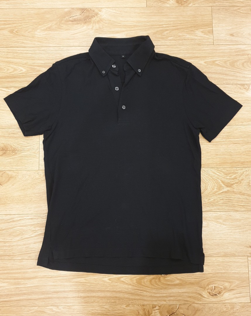 Muji Black Polo, Men's Fashion, Clothes, Tops on Carousell
