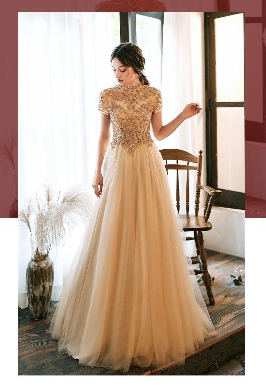 Gold diamond prom dress top
