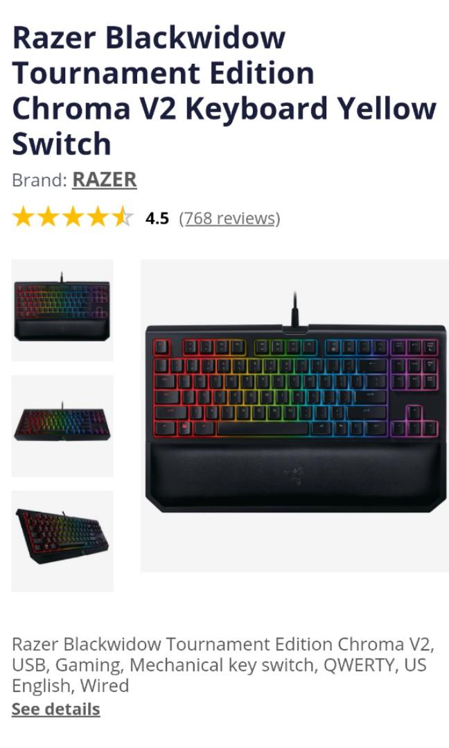 Razer Blackwidow Tournament Edition Chroma V2 Yellow Switch Electronics Computer Parts Accessories On Carousell Razer Blackwidow Tournament Edition Chroma V2 Yellow Switch Electronics Computer Parts Accessories On Carousell