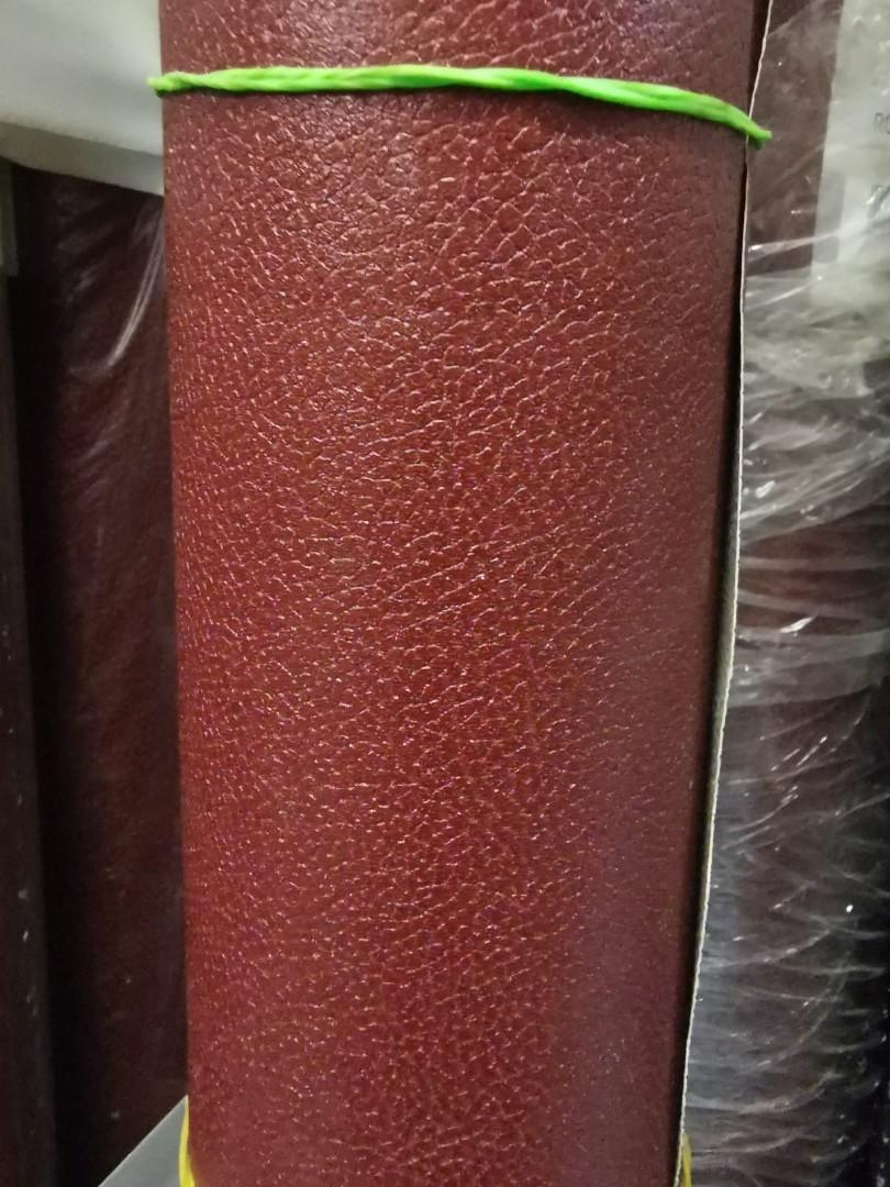Red leather textured wallpaper, Furniture & Home Living, Kitchenware