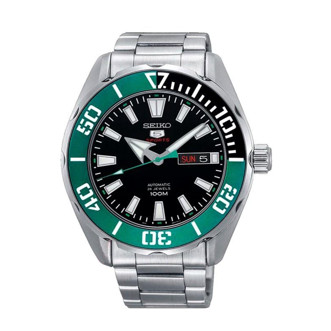 seiko 5 green bezel