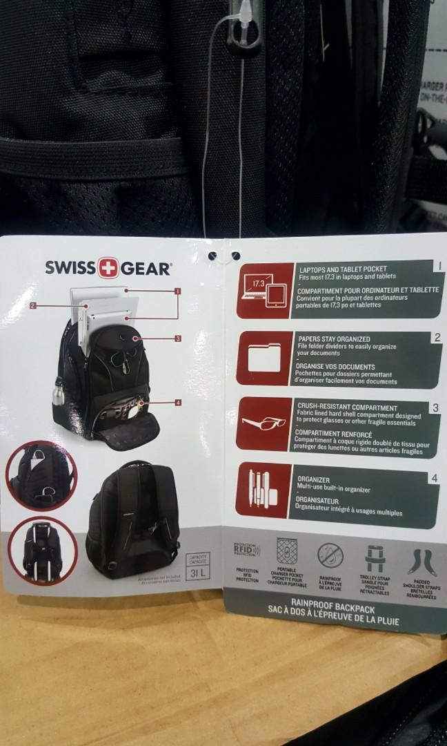 SWISS GEAR 功能型商務後背包吉兒好市多COSTCO代購, 他的時尚, 包包與錢包, 背包在旋轉拍賣