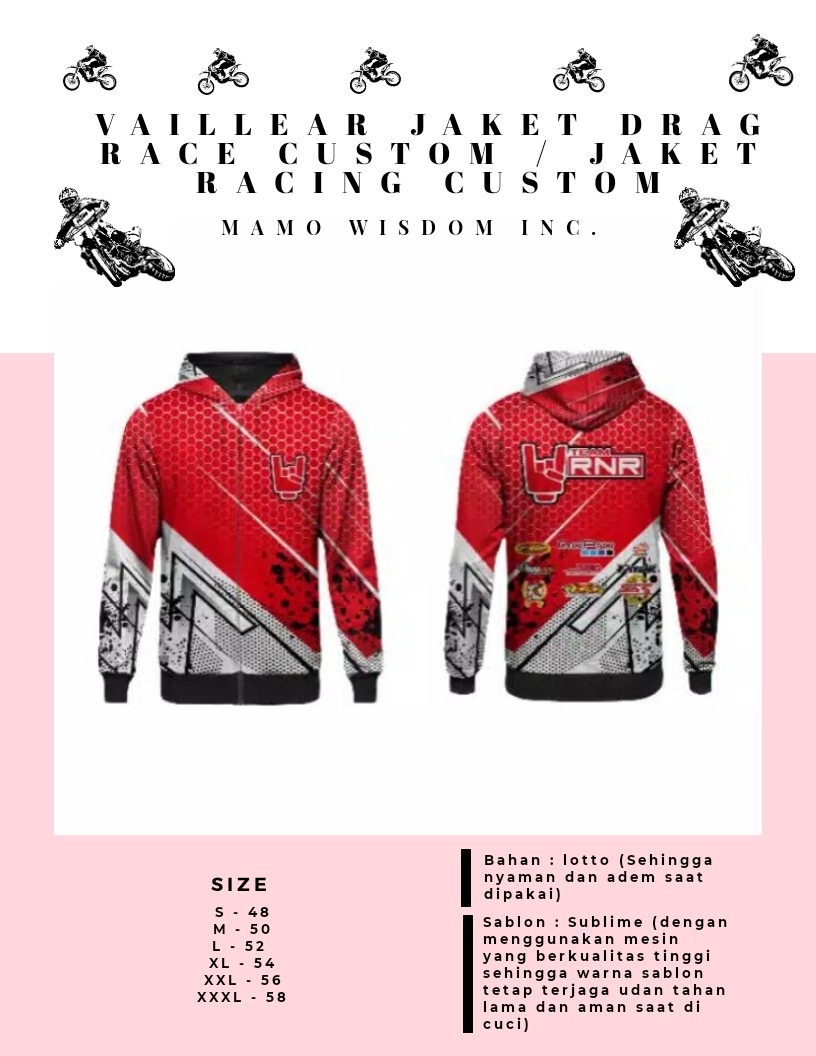 Vaillear Jaket Drag Race Custom / Jaket 
