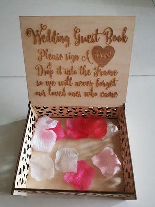 Wedding Guest Book Wooden Guest Sign In Book With Hearts Shape Wooden Chips  Storage Box Pens Wood Frame Drop Box Guestbooks Creative Wedding  Decorations For Reception Festival Creative Wedding Guest Book Wedding