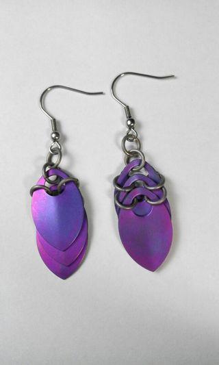 Violet Titanium Scale Earrings