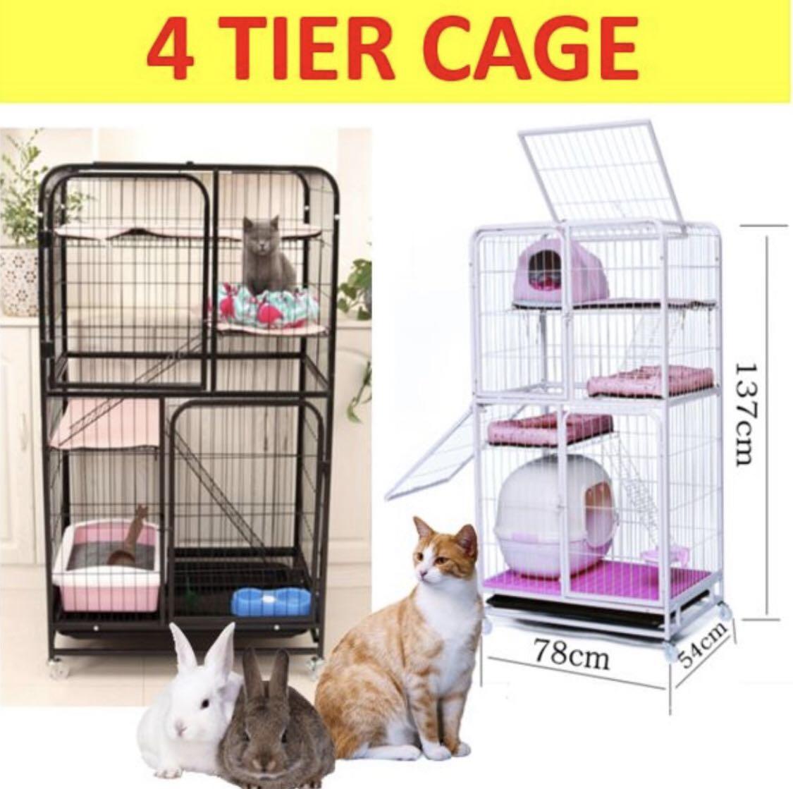 Clearance 4 Tier Premium Cat Cage Pet Supplies For Cats Cat