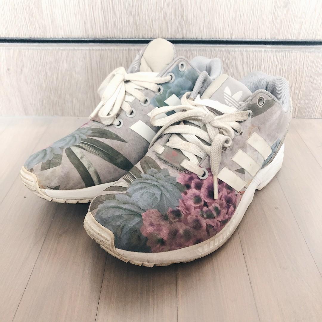 Adidas zx flux sales floral grey