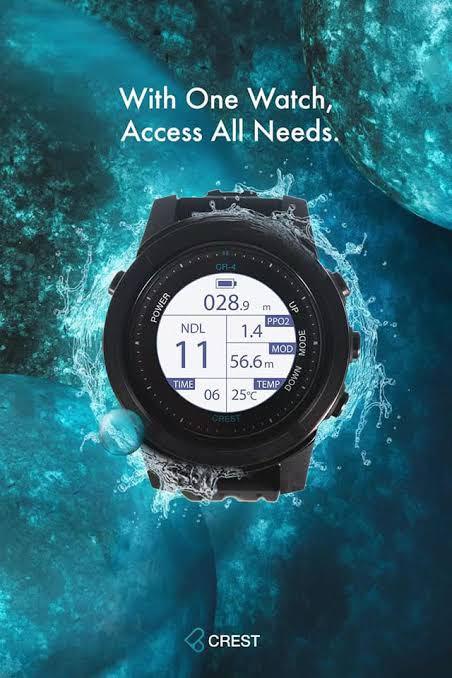 Dive Computer (Category: Water Sports) located in Marikina City. Submitted by monet08 (Listing ID 261212331, Image 1). Description: Dive Computer Crest CR4 *Support Modes Scuba Diving, Free Diving, Instrumentation *Functional Characteristics Rechargeable Battery Resettable Residual Nitrogen Resettable Settings and Dive Logs Fast-Charging Mode (Up to 85% in 1 hour) Medical Grade Silicon Wrist Bands 22mm Standard Wrist Strap (Can be replaced with 3