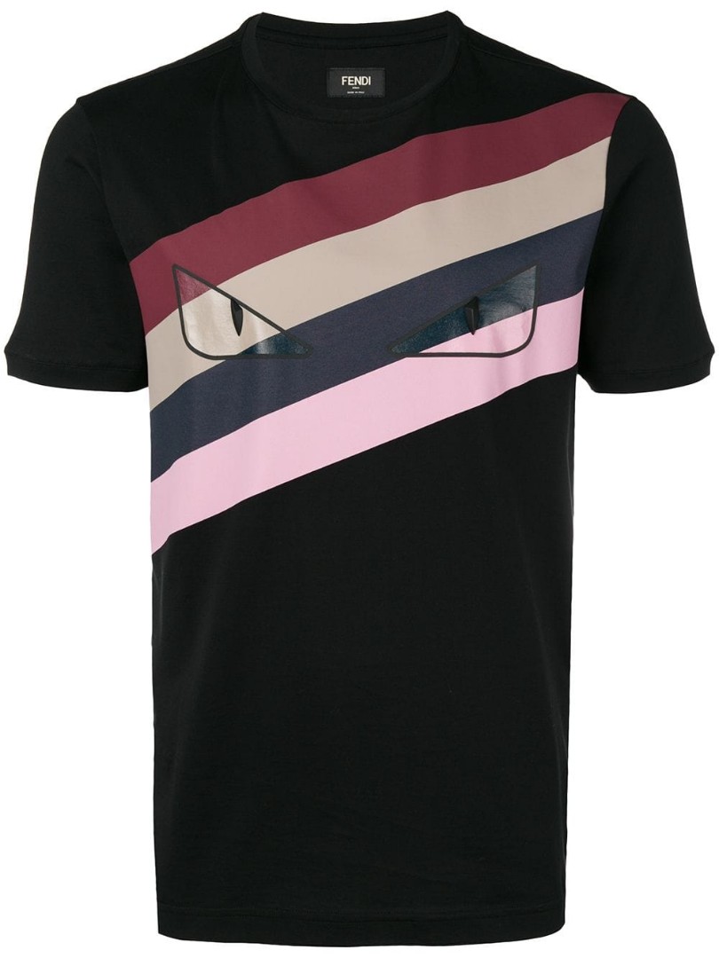 Undertrykke Parcel omfavne Fendi Panelled Stripe T-Shirt Black Men Clothing T-Shirts, Men's Fashion,  Tops & Sets, Tshirts & Polo Shirts on Carousell