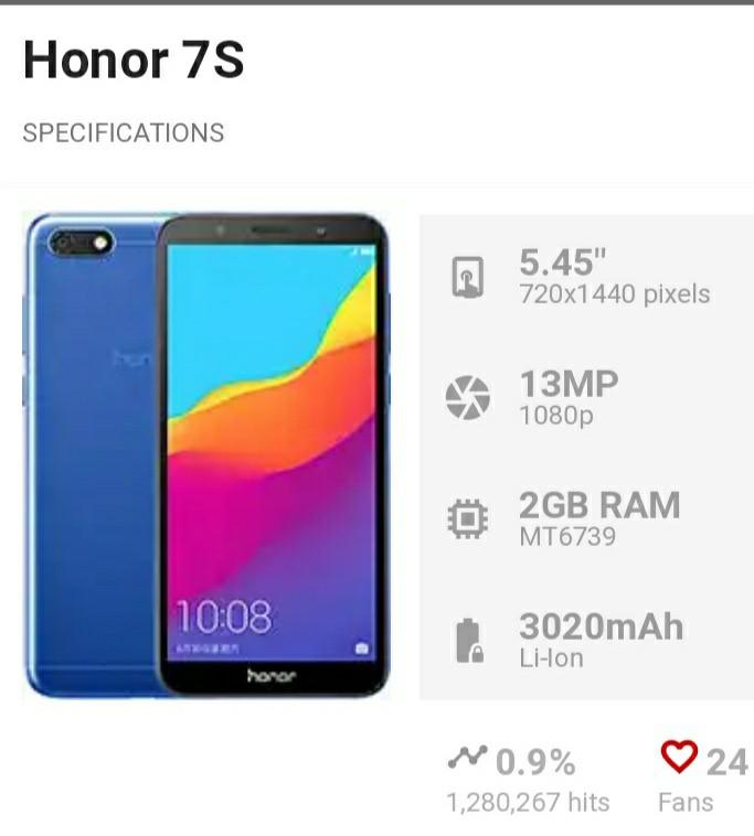 Huawei Honor 7s Mobile Phones Tablets Android Phones Others On Carousell