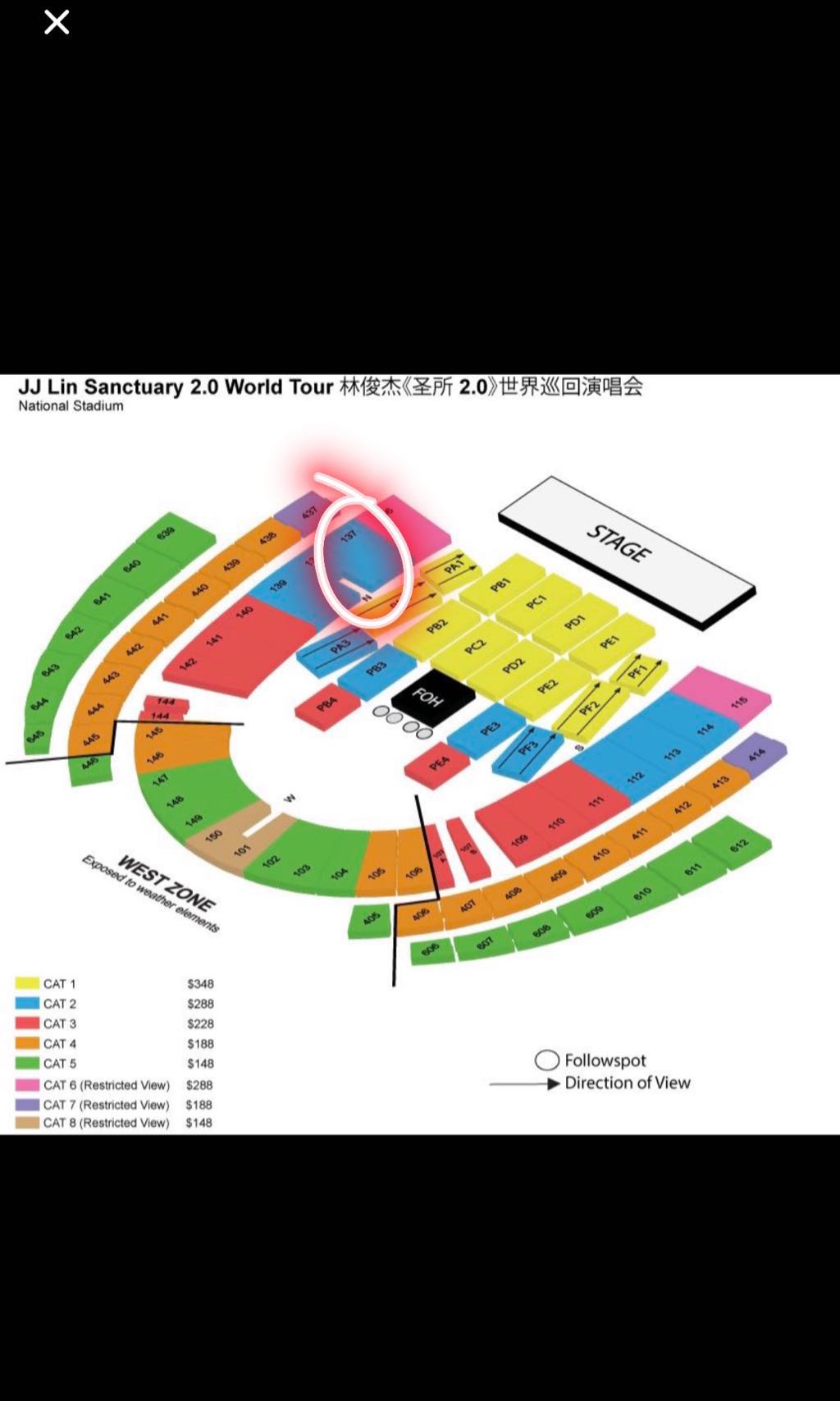 JJ Lin 21 Dec CAT 2 ORIGINAL PRICE, Tickets & Vouchers, Local