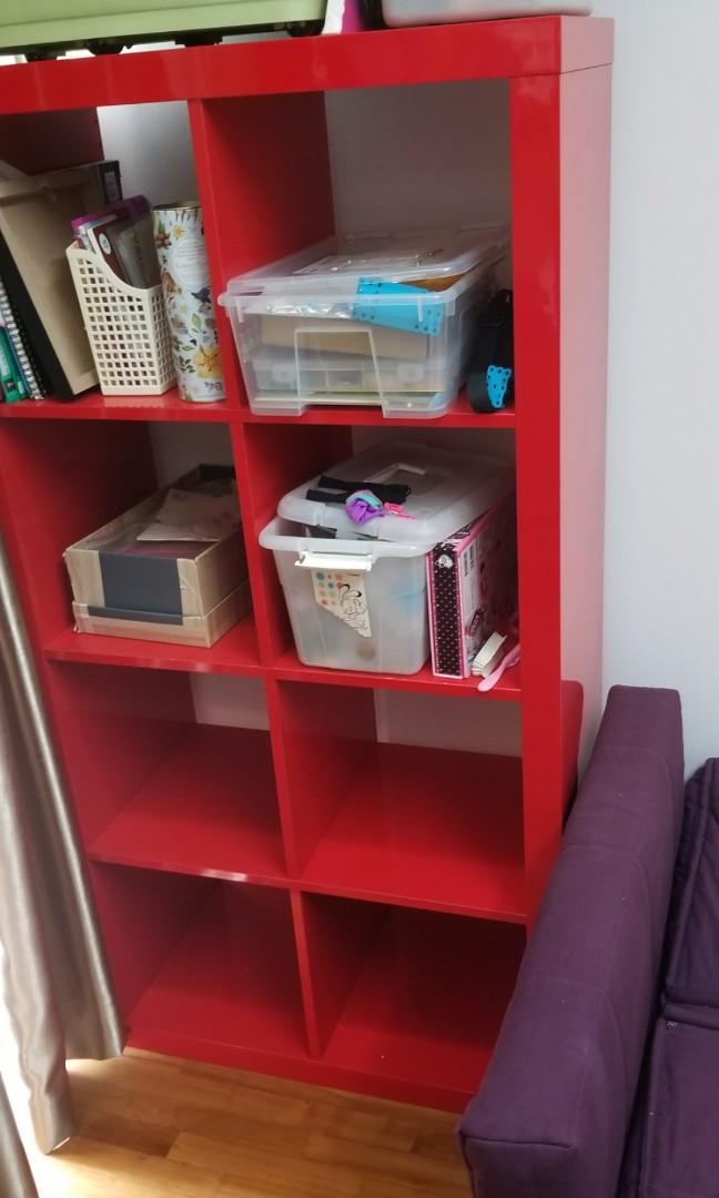 Kallax Red Bookshelf From Ikea Furniture Shelves Drawers On
