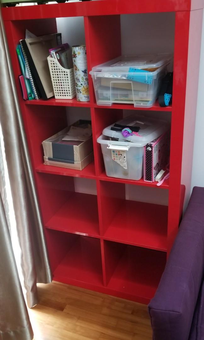 Kallax Red Bookshelf From Ikea Furniture Shelves Drawers On