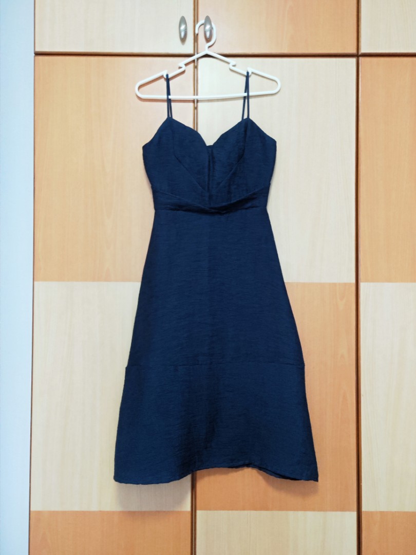 midi navy blue formal dress