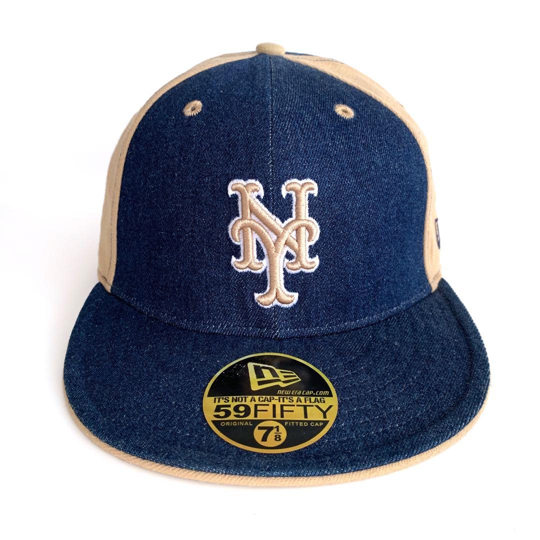 New Era Ny Mets Fitted Size 7 1 8 Denim Cap Men S Fashion Accessories Caps Hats On Carousell
