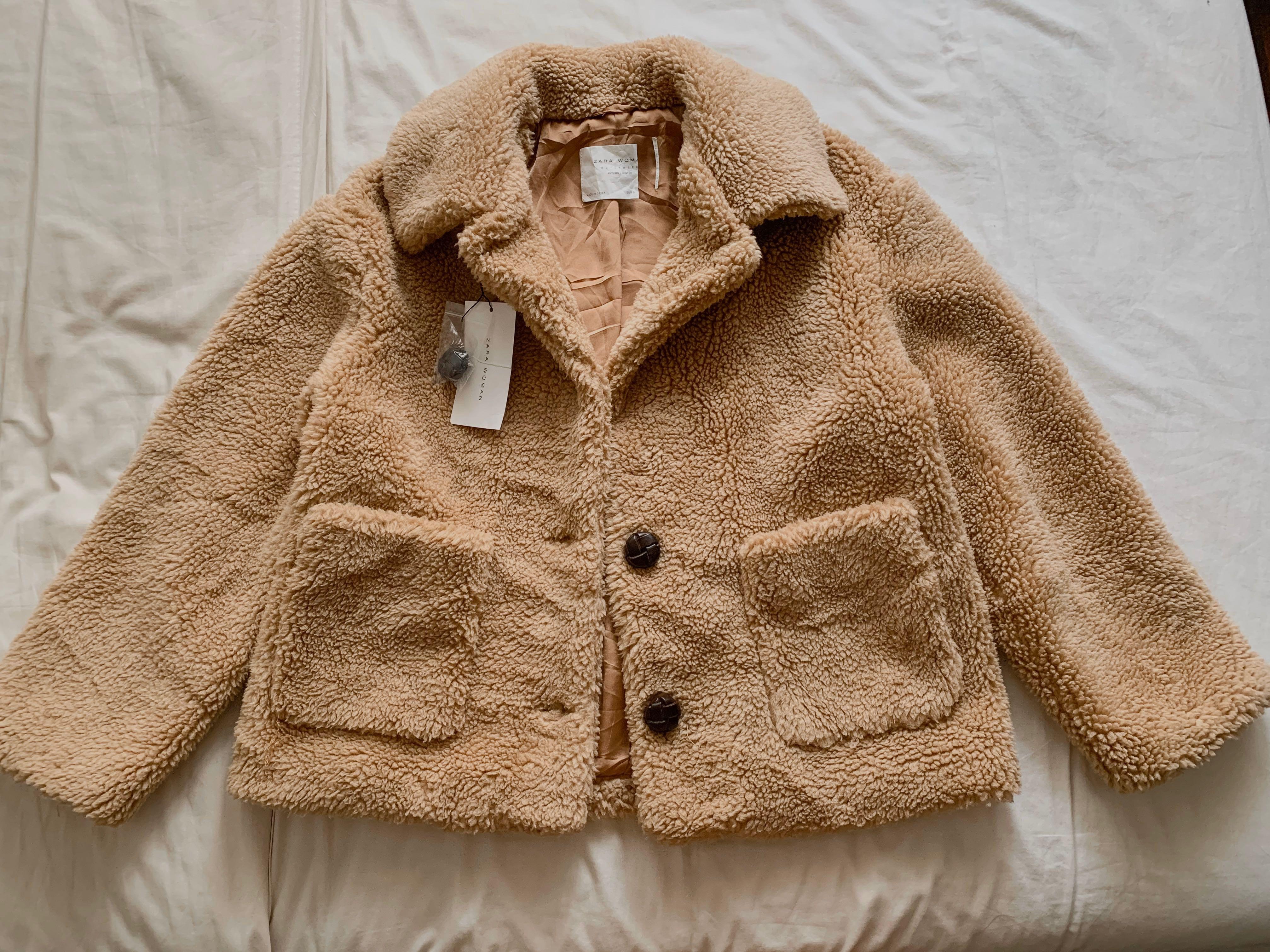 Teddy bear jacket zara store
