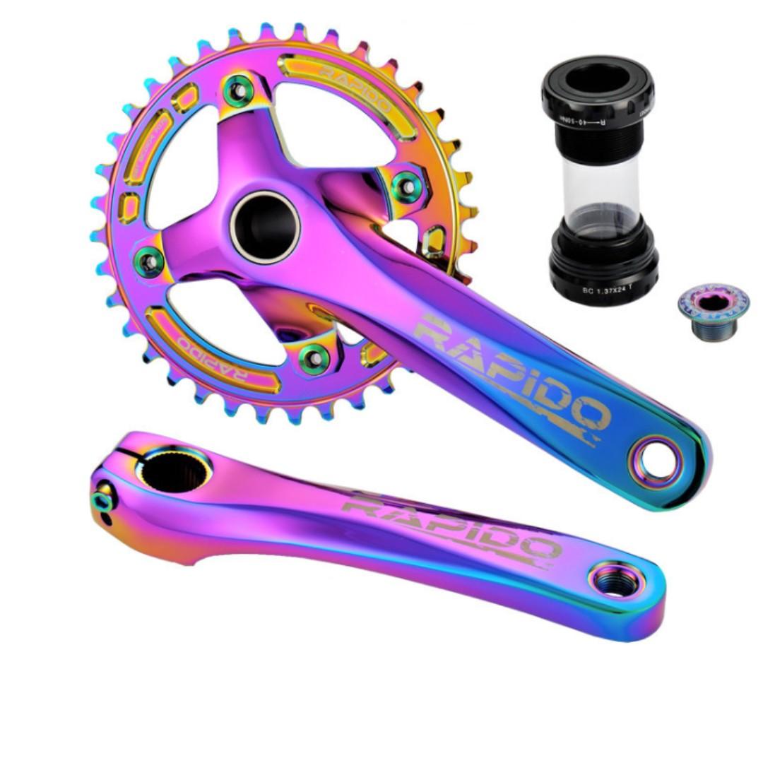 Oil Slick Hollowtech MTB Crank 68mm 73mm Threaded Bottom Bracket BB 104bcd