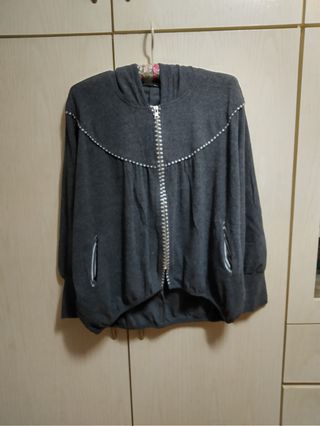 Dark grey  jacket深灰有帽外套64229675399809110
