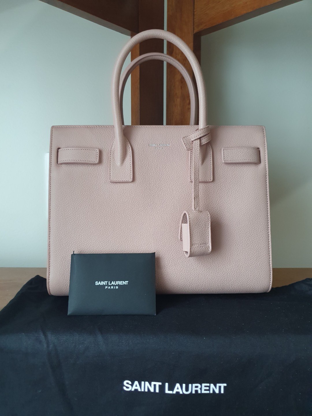 YSL Yves Saint Laurent Baby Sac De Jour Blush Pink Leather Bag
